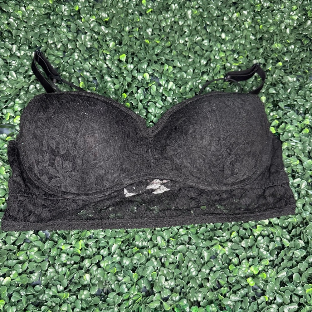 PINK Victoria's Secret Black Lace Bra with Underwire Support